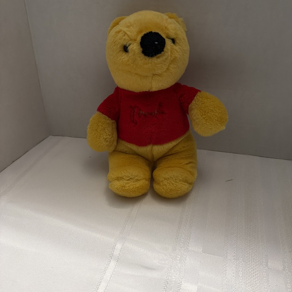 Vintage Disney Winnie the Pooh Plush Sears Red Shirt Stuffed Animal 10 inch